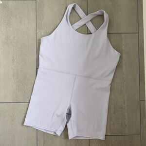 Laundry By Shelli Lavender Biker Short Romper